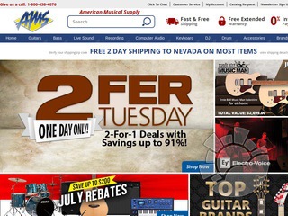 American Musical Supply Coupons & Promo Codes